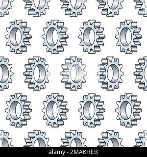 Seamless pattern of an isometric tooth wheel Stock Vector