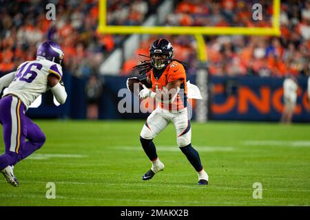 Denver Broncos running back JaQuan Hardy (41) plays against the Minnesota  Vikings during a NFL football game Saturday, Aug 27, 2022, in Denver. (AP  Photo/Bart Young Stock Photo - Alamy