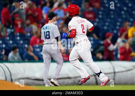 Miami Marlins' Jean Segura rounds first base during a baseball game against  the Los Angeles Angels Sunday, May 28, 2023, in Anaheim, Calif. (AP  Photo/Marcio Jose Sanchez Stock Photo - Alamy