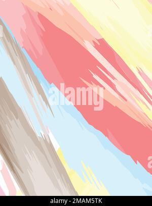 Abstract art colorful watercolor modern design and contemporary digital painting, for wall art, wall decor, print, poster, frame, canvas and home deco Stock Vector