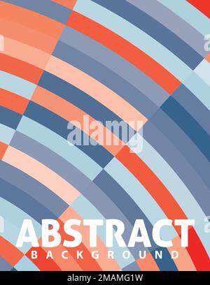 Abstract vertical background with powder blue and orange arcs. Simple vector graphic pattern. CMYK colors Stock Vector