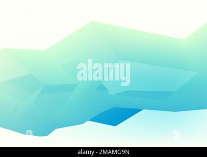 Abstract turquoise blue complex broken polyline on ivory color background. Futuristic vector graphic pattern Stock Vector