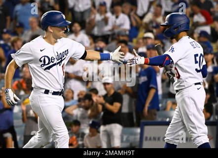 Los Angeles Dodgers Austin Barnes Hits Editorial Stock Photo - Stock Image