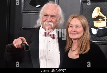 David Crosby, singer-songwriter-guitarist and co-founder of Crosby, Stills & Nash died after a long illness at 81 years old in Los Angeles, Ca. on January 19, 2023.  David Crosby and Jan Dance at the 2020 GRAMMY Awards held at Staples Center on January 26, 2020 in Los Angeles, CA. © Arroyo-OConnor / AFF-USA.com Stock Photo