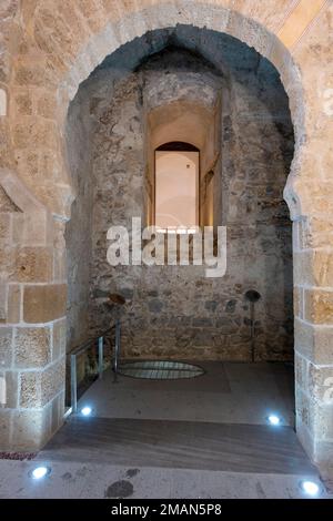 Ceuta, Spain - December 04, 2022: The Caliphal Gate of Ceuta, a Spanish town in North Africa, was the main access gate to the Islamic medina protected Stock Photo