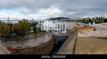 Ceuta, Spain - December 04, 2022: Panoramic view of Ceuta, historic Spanish city in North Africa. Stock Photo