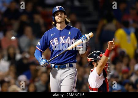 Texas Rangers catcher Jonah Heim reacts after striking out during an MLB  regular season game against the Colorado Rockies, Tuesday, June 1, 2021, in  D Stock Photo - Alamy