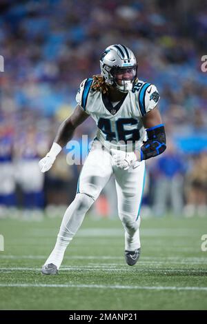 Carolina Panthers defensive end Yetur Gross-Matos (97) on defense during an  NFL preseason football game against the Buffalo Bills, Saturday, Aug. 26,  2022, in Charlotte, N.C. (AP Photo/Brian Westerholt Stock Photo - Alamy