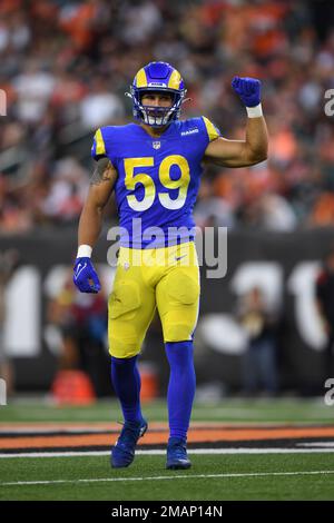 Los Angeles Rams linebacker Jake Hummel (59) while playing the Los Angeles  Chargers during an NFL preseason Football Game Saturday, Aug. 13, 2022, in  Inglewood, Calif. (AP Photo/John McCoy Stock Photo - Alamy