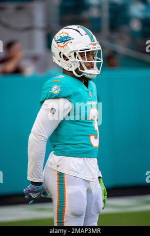 Miami Dolphins wide receiver Lynn Bowden Jr. (3) runs during an NFL  football game against the Las Vegas Raiders, Saturday, Aug. 20, 2022, in  Miami Gardens, Fla. (AP Photo/Doug Murray Stock Photo - Alamy