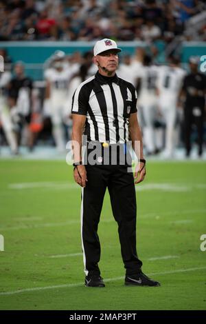 NFL referee Clete Blakeman stands on the field before an NFL football game  between the Cleveland Browns and the Cincinnati Bengals, Sunday, Sept. 10,  2023, in Cleveland. The Browns won 24-3. (AP