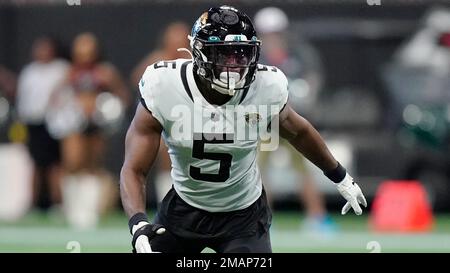 Jacksonville Jaguars safety Rudy Ford looks to the sideline during the  first half of the NFL football exhibition Hall of Fame Game against the Las  Vegas Raidershio. The Raiders won 27-11. (AP