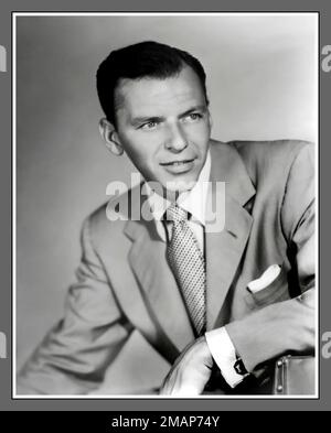 Frank Sinatra 1951. Universal Pictures released the studio publicity portrait photo to the press to promote the upcoming film 'Meet Danny Wilson,' which premiered April 1952, starring Sinatra in the title role. 1950s Stock Photo