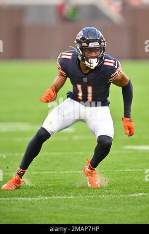 Chicago Bears wide receiver Darnell Mooney (11) runs against the New York  Giants during an NFL football game Sunday, Oct. 2, 2022, in East  Rutherford, N.J. (AP Photo/Adam Hunger Stock Photo - Alamy