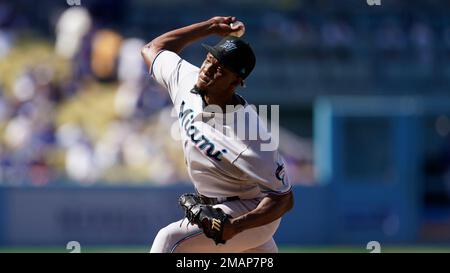Miami Marlins relief pitcher Huascar Brazoban throws during the seventh  inning of a baseball game against the Philadelphia Phillies, Wednesday,  Sept. 14, 2022, in Miami. (AP Photo/Lynne Sladky Stock Photo - Alamy