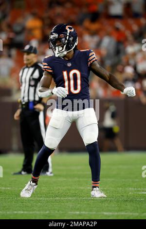 Chicago Bears wide receiver Nsimba Webster scampers into Seattle