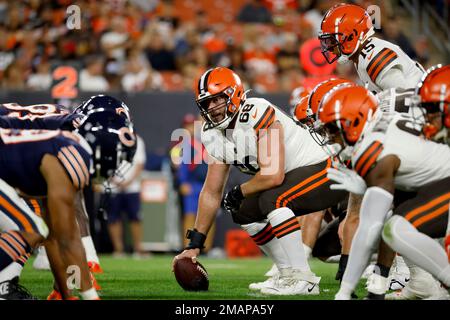 Cleveland Browns guard Michael Dunn (68) before an NFL football game  against the Carolina Panthers, Sunday, Sep. 11, 2022, in Charlotte, N.C.  (AP Photo/Brian Westerholt Stock Photo - Alamy