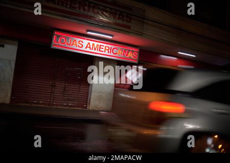 Franca, Sao Paulo, Brazil. 19th Jan, 2023. The facade of an Americanas store closed after business hours in Franca. The company's bankruptcy filing was accepted after declaring debts of R$ 43 billion (BRL) from a total of around 16,300 creditors. (Credit Image: © Igor Do Vale/ZUMA Press Wire) EDITORIAL USAGE ONLY! Not for Commercial USAGE! Credit: ZUMA Press, Inc./Alamy Live News Stock Photo