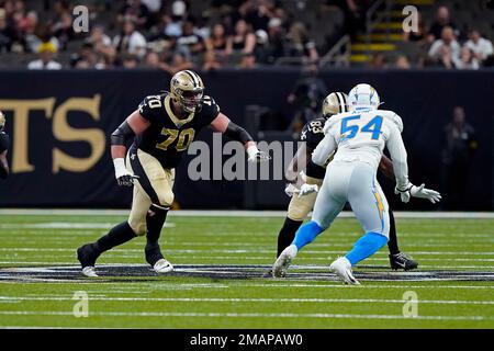 INGLEWOOD, CA - AUGUST 20: Los Angeles Chargers linebacker Carlo Kemp (54)  looks on during the NFL preseason game between the Dallas Cowboys and the  Los Angeles Chargers on August 20, 2022