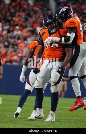 Denver Broncos defensive end Eyioma Uwazurike (96) plays against the  Minnesota Vikings during a NFL football game Saturday, Aug 27, 2022, in  Denver. (AP Photo/Bart Young Stock Photo - Alamy