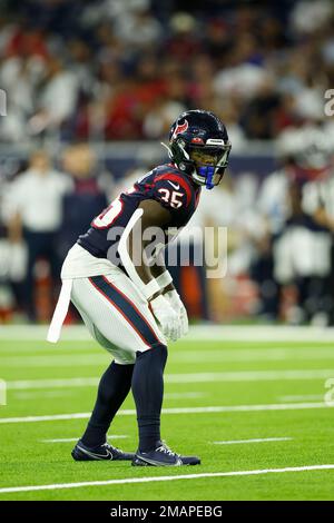 Houston Texans defensive back Grayland Arnold (35) drops in coverage during  an NFL preseason game against the San Francisco 49ers on Thursday, August  25, 2022, in Houston. (AP Photo/Matt Patterson Stock Photo - Alamy