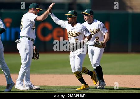 Oakland Athletics' Vimael Machin during a baseball game against the Houston  Astros in Oakland, Calif., Wednesday, July 27, 2022. (AP Photo/Jeff Chiu  Stock Photo - Alamy