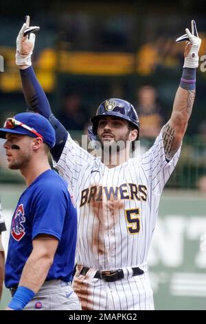 Chicago Cubs on X: First game in Cubs pinstripes!   / X