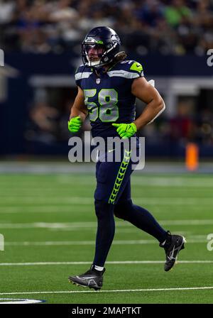 Tampa Bay Buccaneers tight end Ko Kieft (41) blocks Seattle Seahawks  linebacker Tanner Muse (58) during an NFL football game at Allianz Arena in  Munich, Germany, Sunday, Nov. 13, 2022. The Tampa