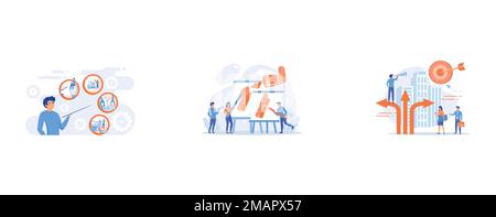 Multidisciplinary teaching method, modern learning system, knowledge gaining, Group of people practicing new painting skills at painting workshop with Stock Vector