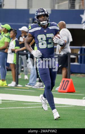 Seattle Seahawks wide receiver Dareke Young (83) gets set during an NFL  football game against the