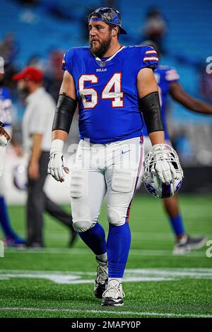 Buffalo Bills guard Greg Van Roten (75) gets set on offense against the  Detroit Lions during an NFL football game, Thursday, Nov. 24, 2022, in  Detroit. (AP Photo/Rick Osentoski Stock Photo - Alamy