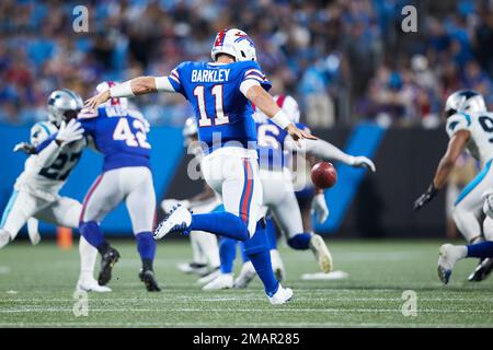 Buffalo Bills defensive end Boogie Basham (55) stands on the sideline  during an NFL preseason football game against the Carolina Panthers,  Saturday, Aug. 26, 2022, in Charlotte, N.C. (AP Photo/Brian Westerholt Stock