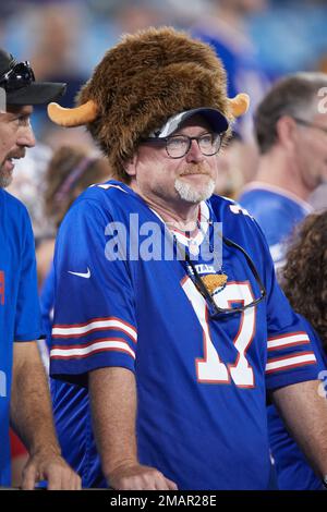 Buffalo Bills defensive end Boogie Basham (55) stands on the sideline  during an NFL preseason football game against the Carolina Panthers,  Saturday, Aug. 26, 2022, in Charlotte, N.C. (AP Photo/Brian Westerholt Stock