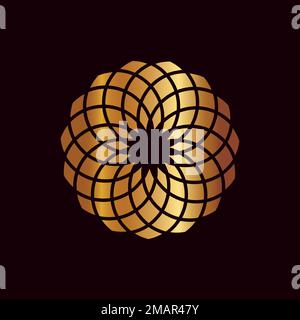 mandala logo element template, suitable for spa, yoga, meditation and spirituality logos with vector eps format. Stock Vector