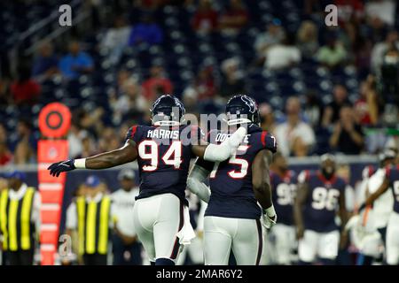 Houston Texans defensive end Adedayo Odeleye (75) gets past San