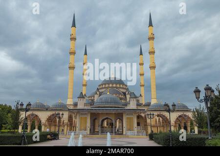 Akhmad Kadyrov Mosque officially known as The Heart of Chechnya in Grozny, Russia Stock Photo