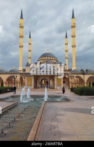 Akhmad Kadyrov Mosque officially known as The Heart of Chechnya in Grozny, Russia Stock Photo