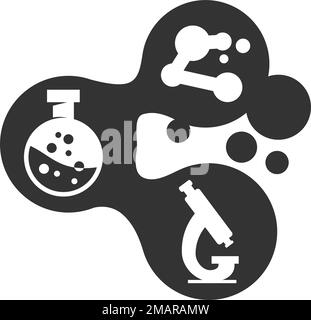 science laboratory logo template Icon Illustration Brand Identity.Isolated and flat . Vector graphic Stock Vector