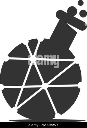 science laboratory logo template Icon Illustration Brand Identity.Isolated and flat . Vector graphic Stock Vector
