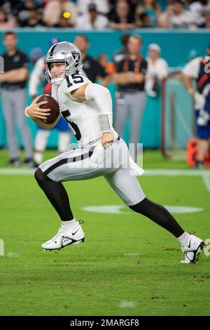 Las Vegas Raiders quarterback Chase Garbers #14 plays during a pre-season  NFL football game against the San Francisco 49ers Sunday, Aug. 13, 2023, in Las  Vegas. (AP Photo/Denis Poroy Stock Photo - Alamy