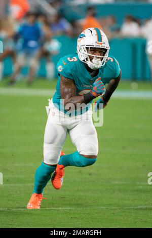 Miami Dolphins wide receiver Lynn Bowden Jr. (3) stands on the sidelines  during an NFL football