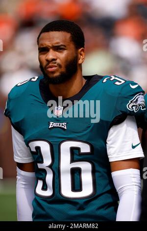 Philadelphia Eagles cornerback Tay Gowan (36) warms up before a