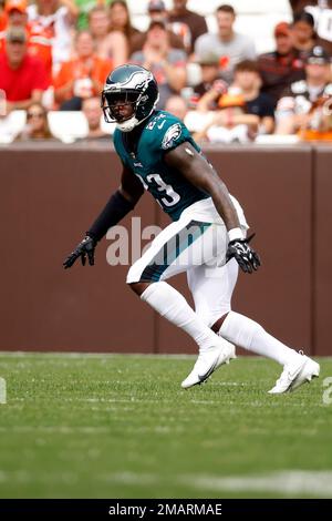 July 30, 2022, Philadelphia, PA, United States of America: Philadelphia  Eagles Safety JAQUISKI TARTT answers questions after training camp  activities on Saturday, July 30, 2022, at the NovaCare Complex in  Philadelphia, PA. (