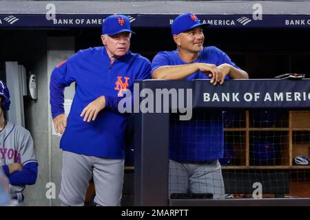 This is a 2022 photo of Eric Chavez, hitting coach of the New York Mets  baseball team. This image reflects the New York Mets active roster  Wednesday, March 16, 2022, in Port
