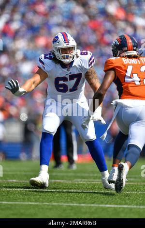 Buffalo Bills tackle Luke Tenuta (67) blocks against Denver Broncos