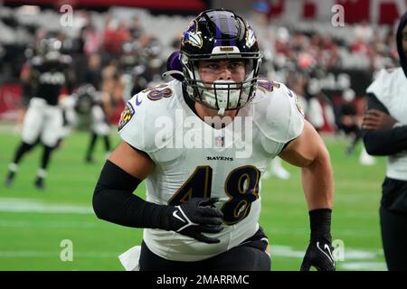 Baltimore Ravens linebacker Diego Fagot (48) during the first half of an  NFL preseason football game against the Arizona Cardinals, Sunday, Aug. 21,  2022, in Glendale, Ariz. (AP Photo/Rick Scuteri Stock Photo - Alamy