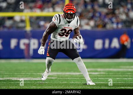 New York Giants linebacker Carter Coughlin (52) during an NFL preseason  football game against the Cincinnati Bengals, Sunday, Aug. 21, 2022 in East  Rutherford, N.J. The Giants won 25-22. (AP Photo/Vera Nieuwenhuis