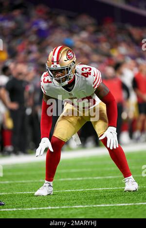 San Francisco 49ers cornerback Qwuantrezz Knight (43) before an NFL  preseason football game against the Denver Broncos in Santa Clara, Calif.,  Saturday, Aug. 19, 2023. (AP Photo/Godofredo A. Vásquez Stock Photo - Alamy