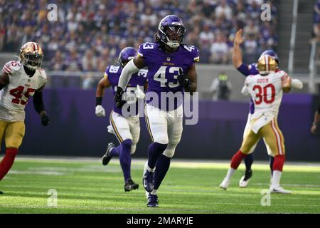 Minnesota Vikings cornerback Kris Boyd warms up before their game against  the San Francisco 49ers during an NFL preseason football game, Saturday,  Aug. 20, 2022, in Minneapolis. (AP Photo/Craig Lassig Stock Photo 