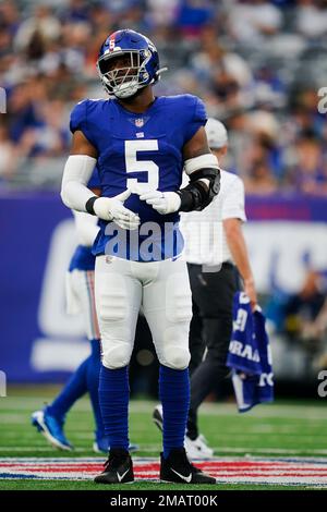 January 1, 2023, East Rutherford, New Jersey, USA: New York Giants  defensive end Kayvon Thibodeaux (5) during a NFL game against the  Indianapolis Colts in East Rutherford, New Jersey. Duncan Williams/CSM/Sipa  USA(Credit